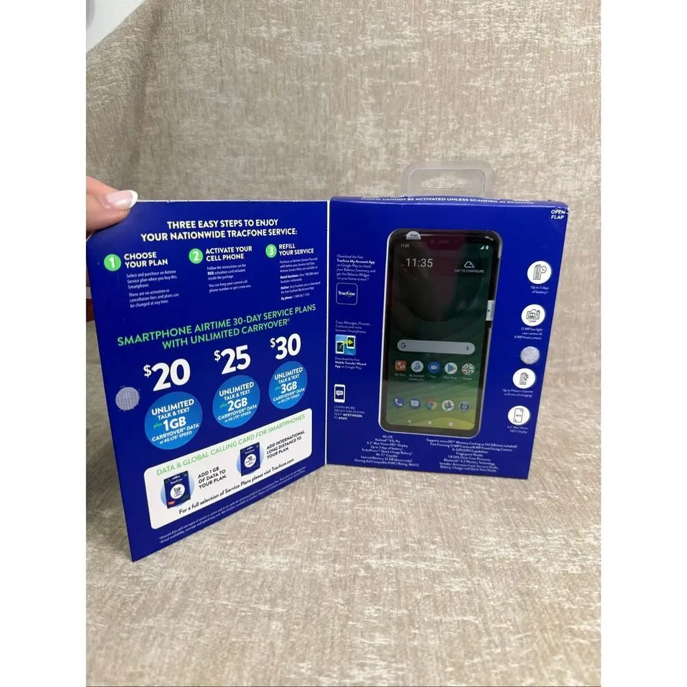 NWT Tracfone Motorola Moto G7 Optimo Maxx Prepaid Black Android Smartphone